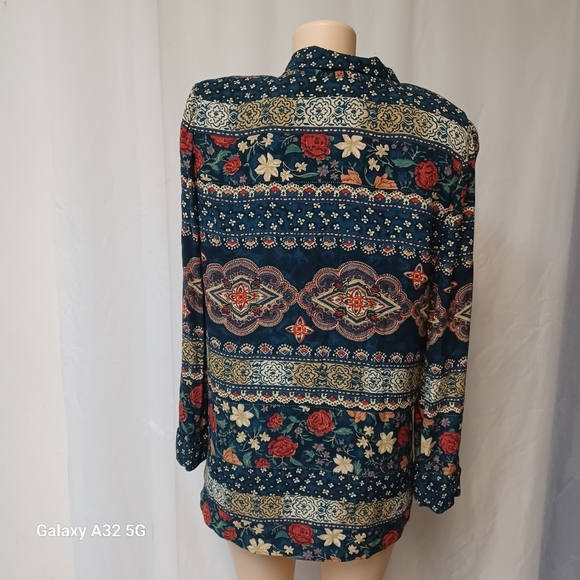 Norton McNaughton Blue and Brown Long Sleeve Button Down Shirt Size 10P - Picture 6 of 15